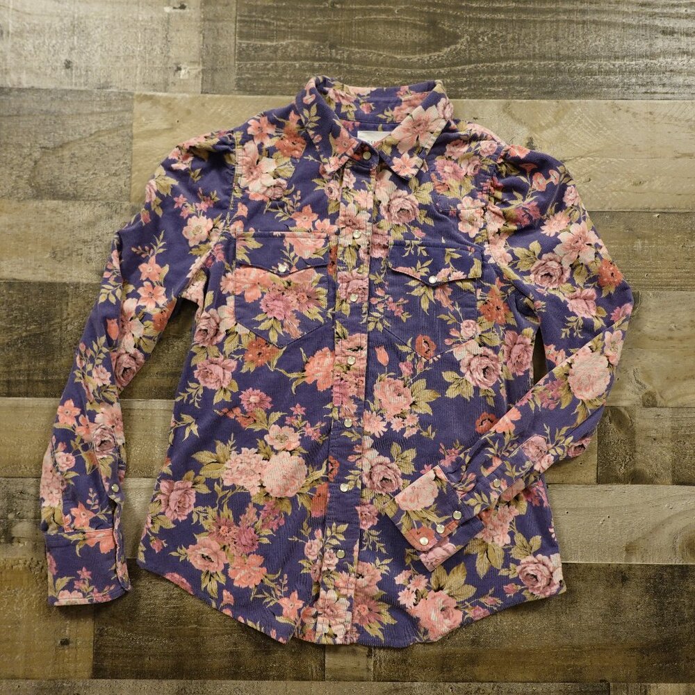 Dear John Western Floral Button Down Shirt Corduroy – Women's Size Small